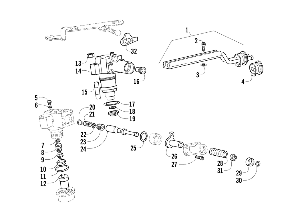 Fuel system injection pump assembly
