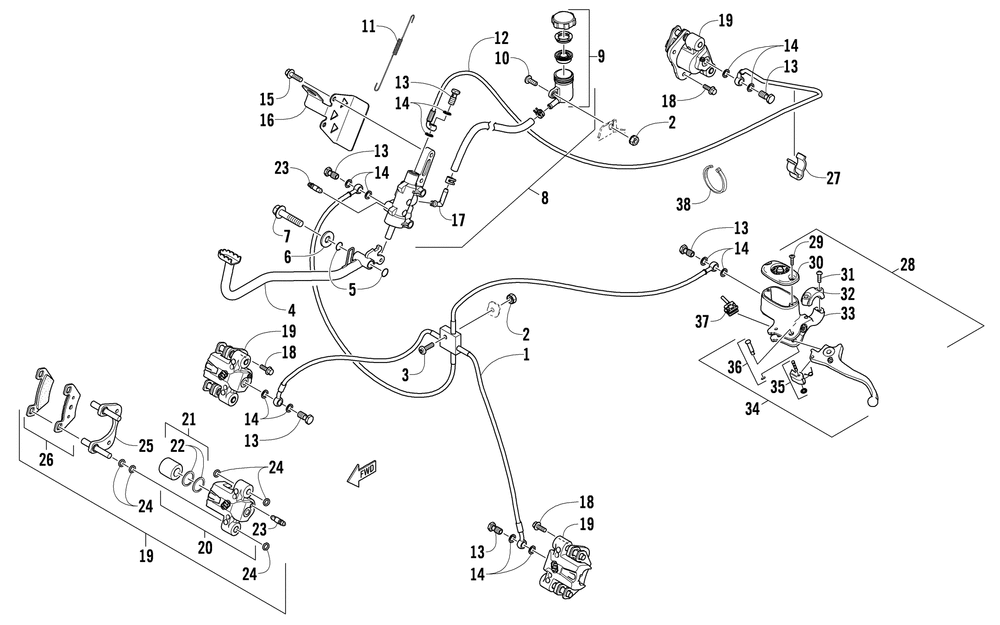 Hydraulic brake assembly