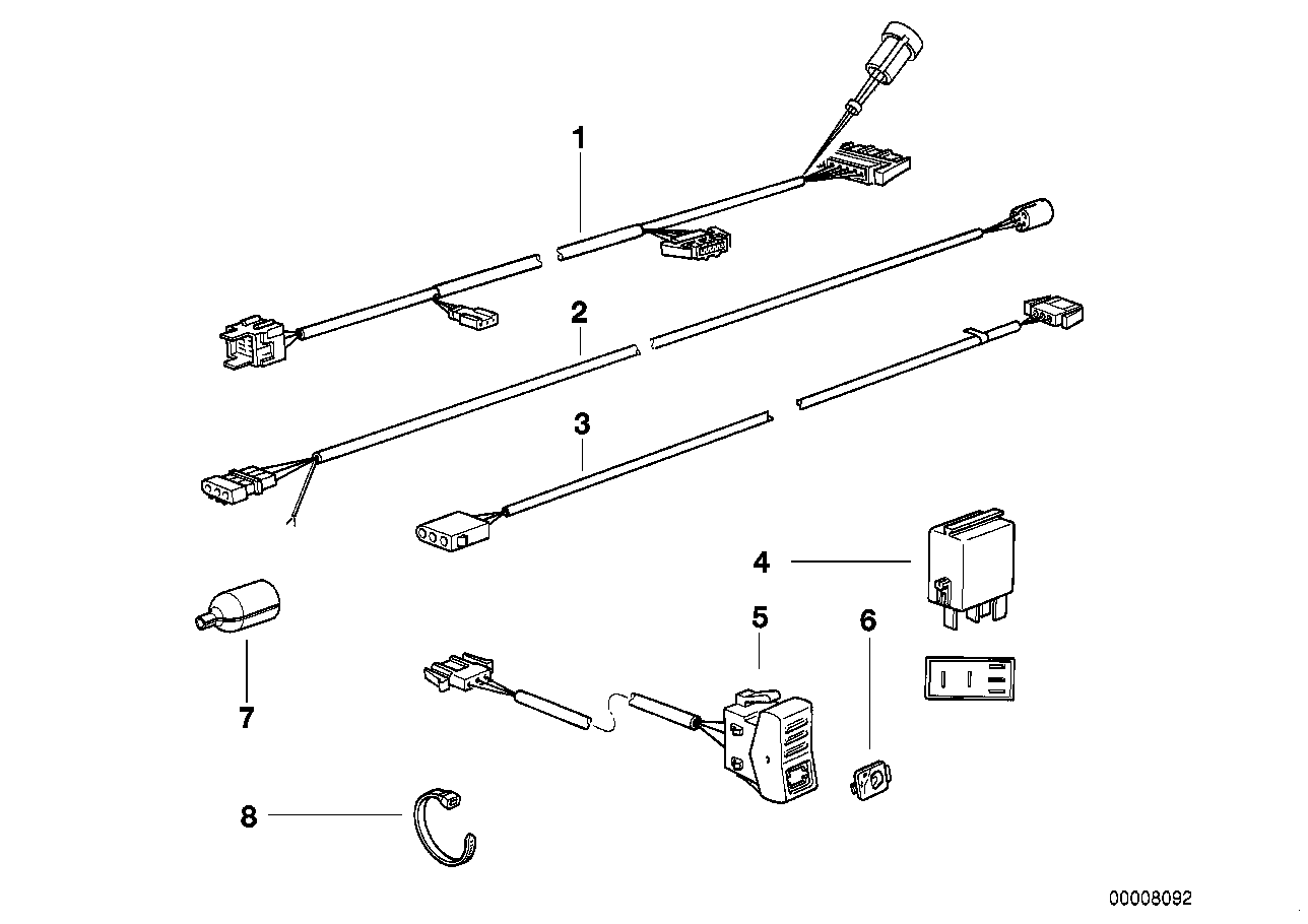 Wiring set for electr.windshield