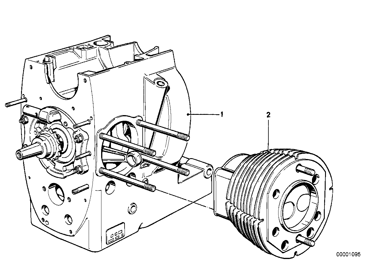 Short engine_cylinder with pistons