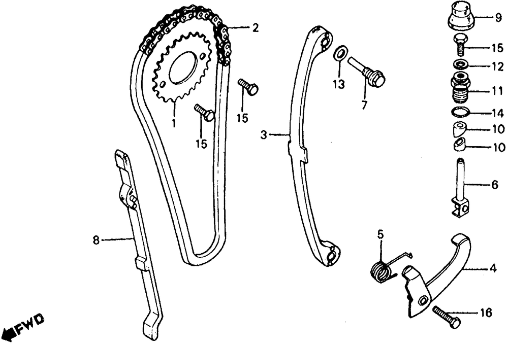 Cam chain & tensioner