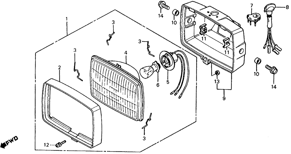 Atc185s headlight 81-83