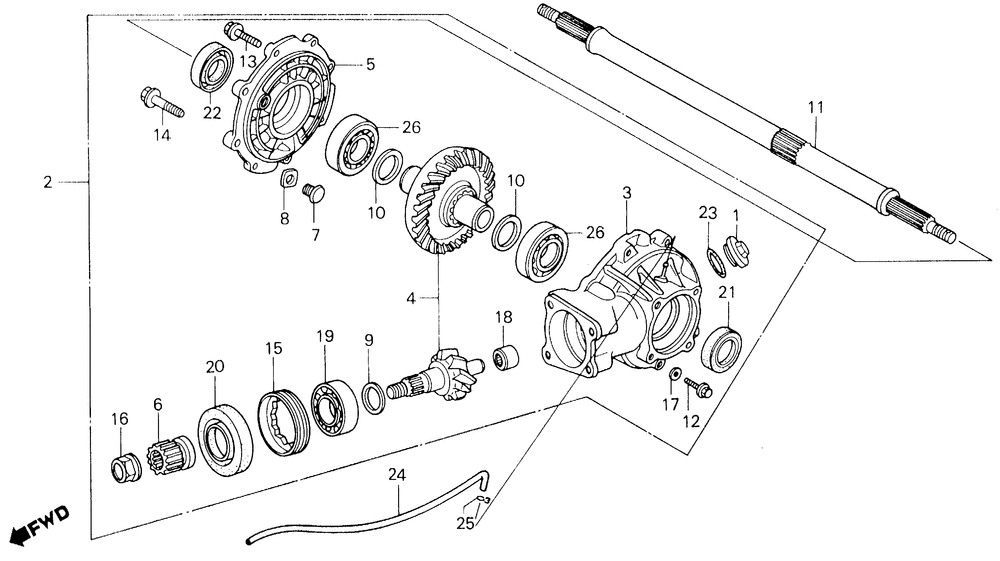 Final driven gear & rearaxle shaft