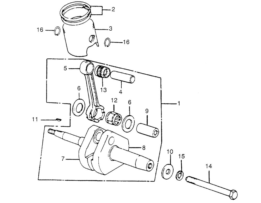 Piston & crankshaft