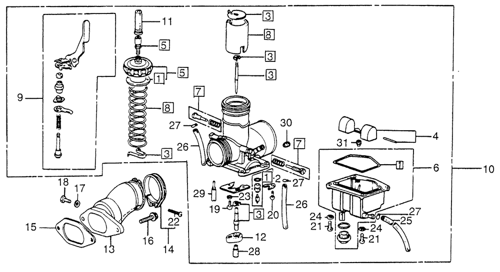 Carburetor & inlet pipe