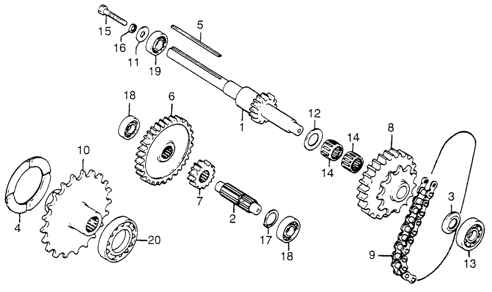 Reduction primary shaft& countershaft