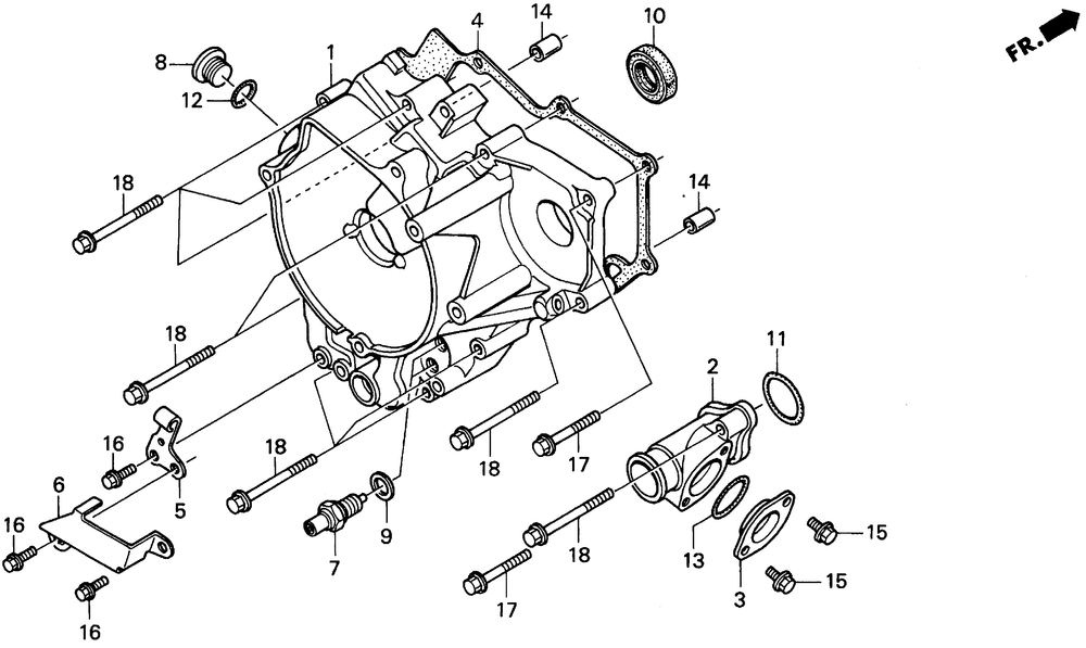 Rear crankcase cover