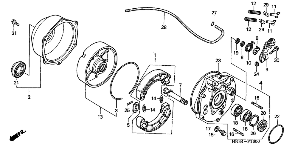 Rear brake panel