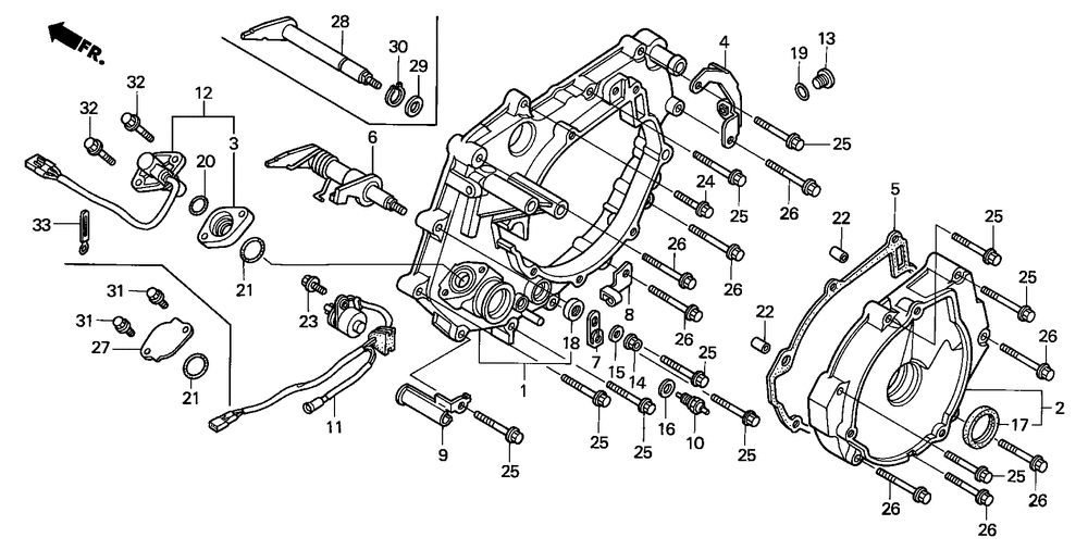 Rear crankcase cover