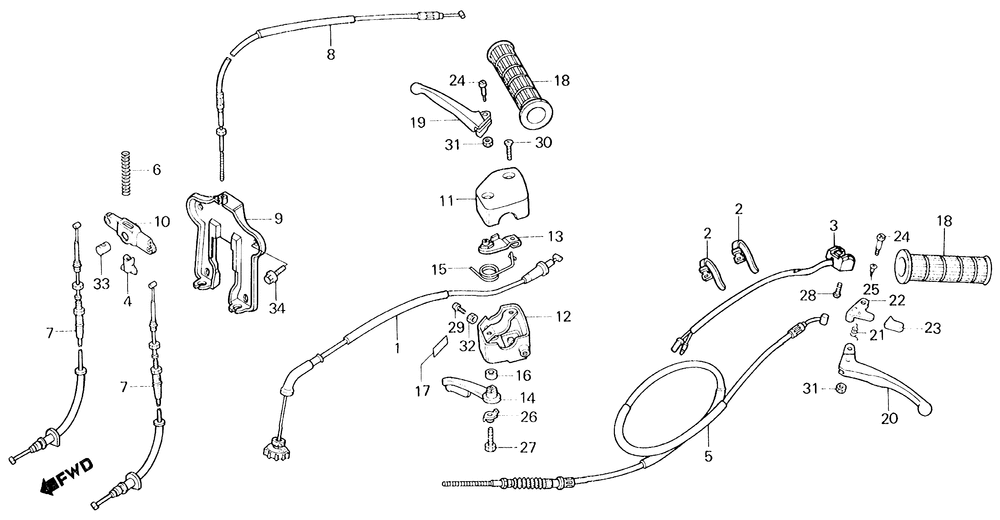 Handle lever & switch & cable