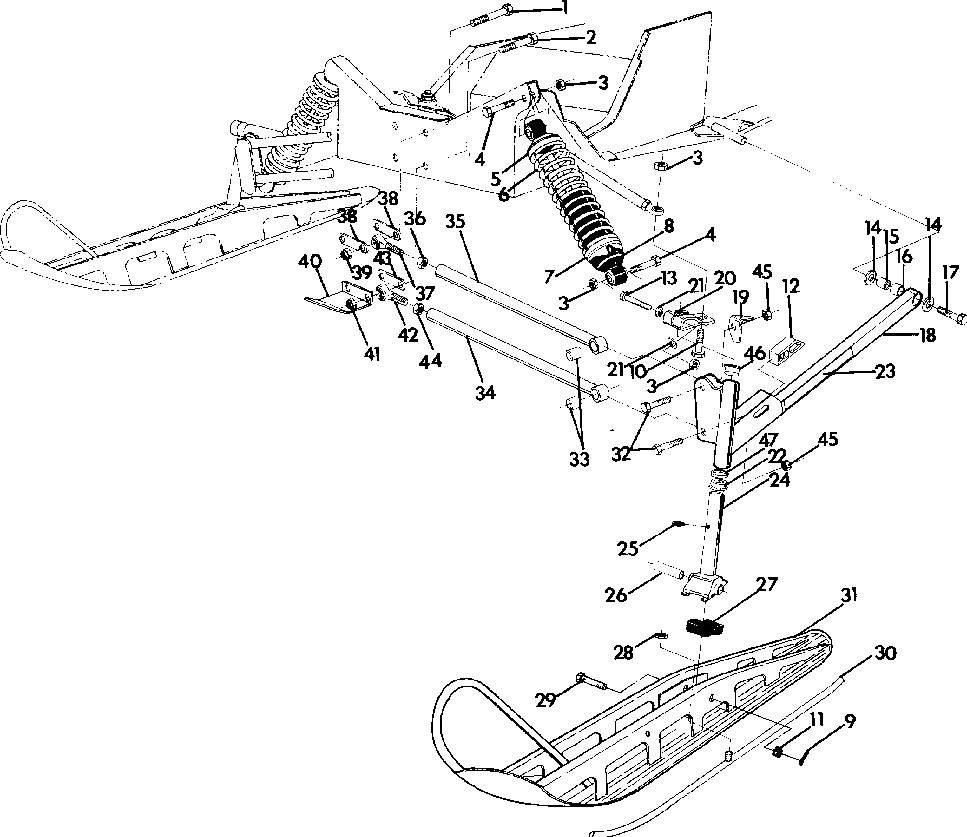 Front suspension and ski widetrak