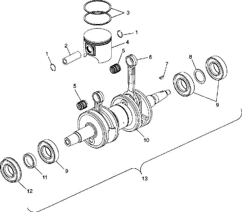 Piston and crankshaft - 099sr7asa