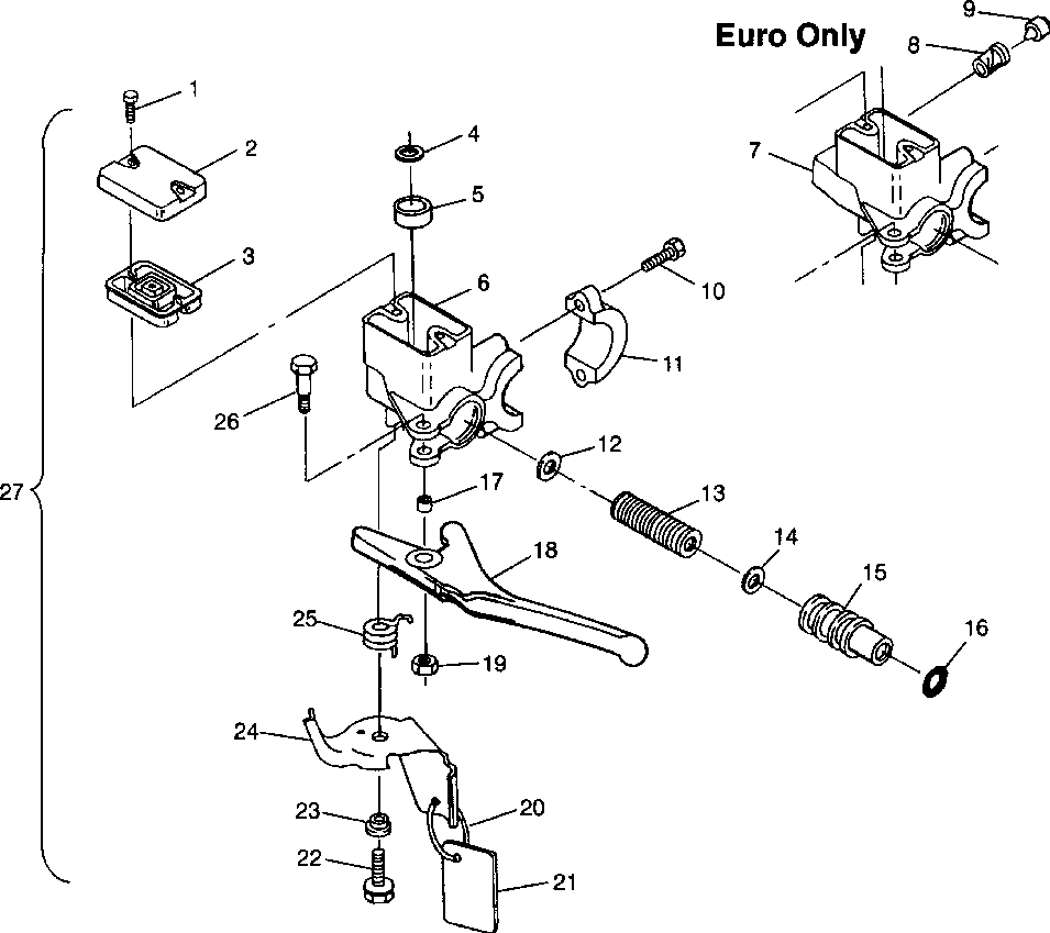 Master cylinder 600 rmk 0980958 and european 600 rmk e980958