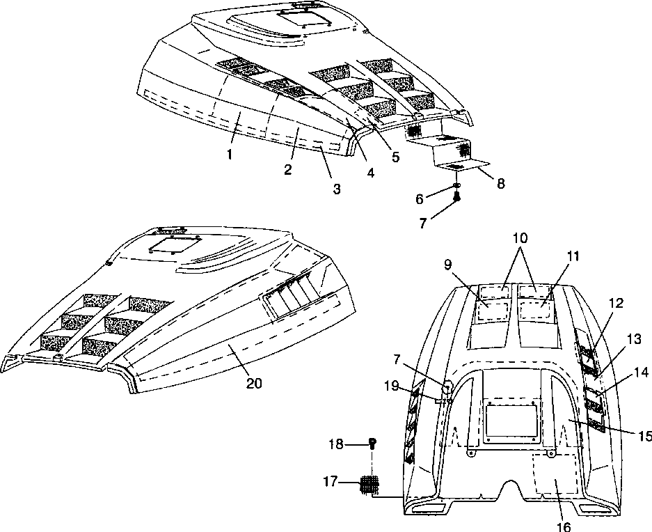 Hood - foam_foil 600 rmk 0980958 and european 600 rmk e980958