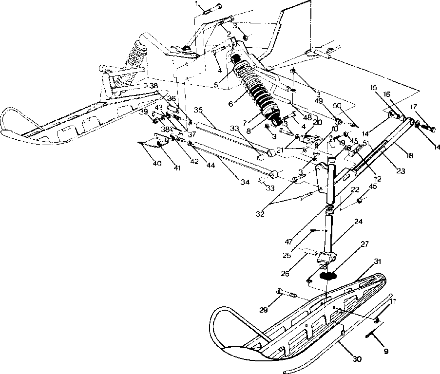 Front suspension and ski 650