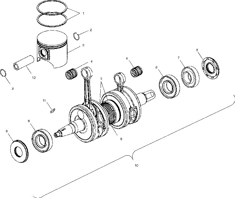 Piston and crankshaft - s01np5cs