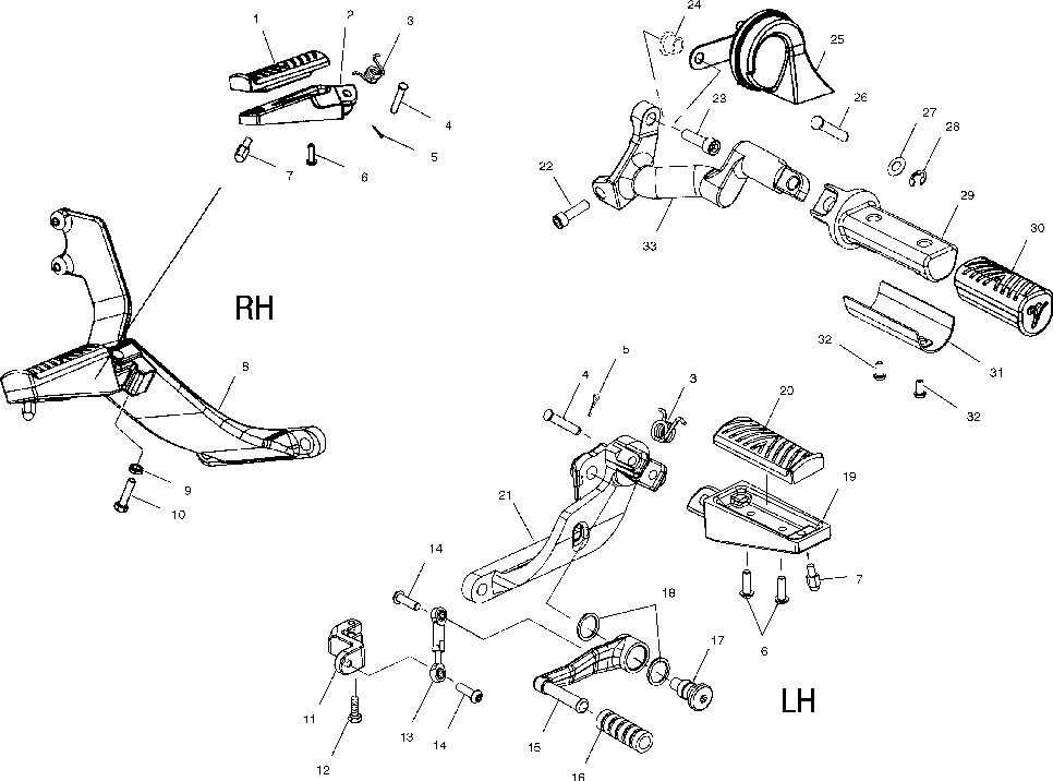 Shift lever and footpeg mounting - v01cs15da