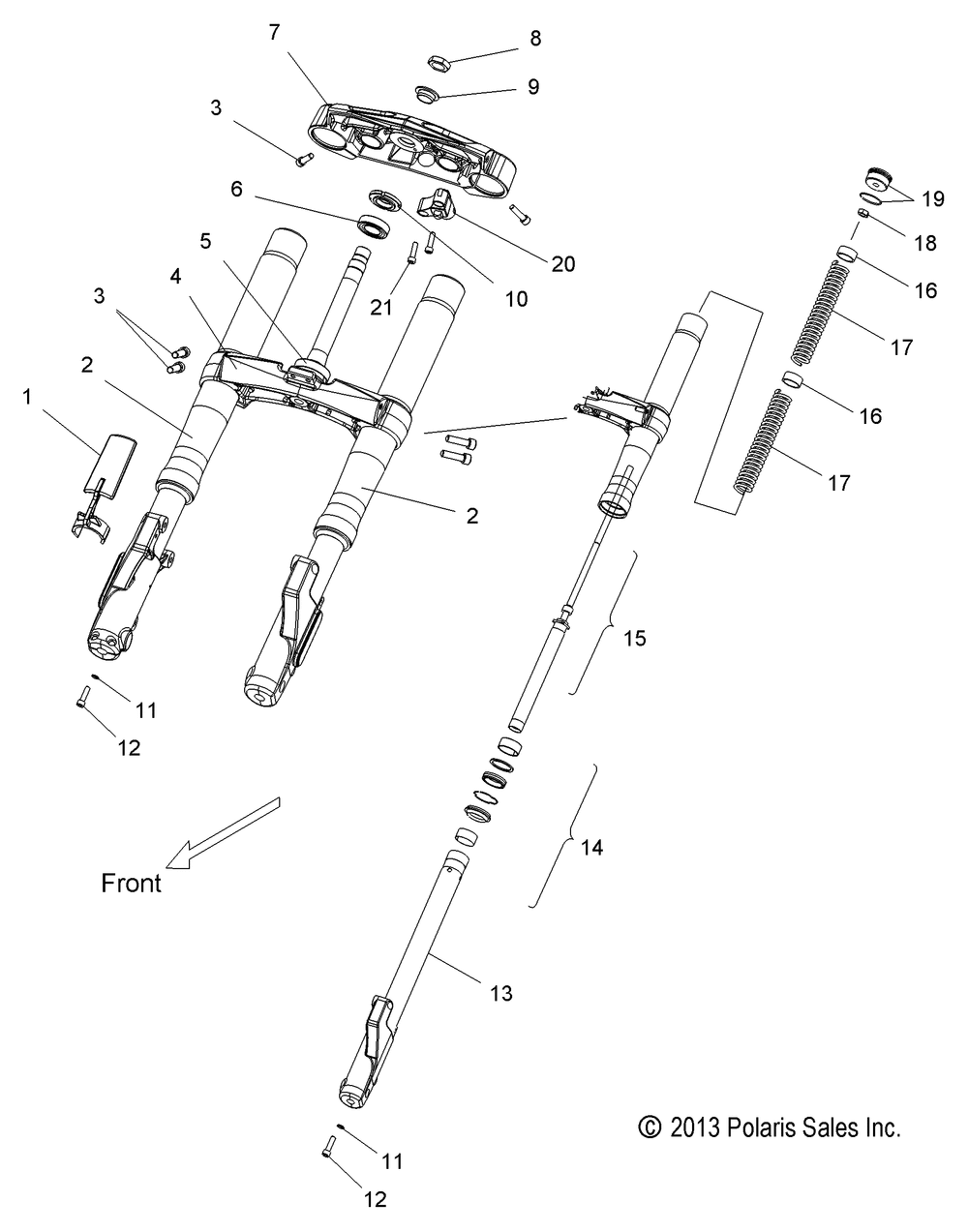 Suspension front forks - v14da_db_dw_tw_zw36