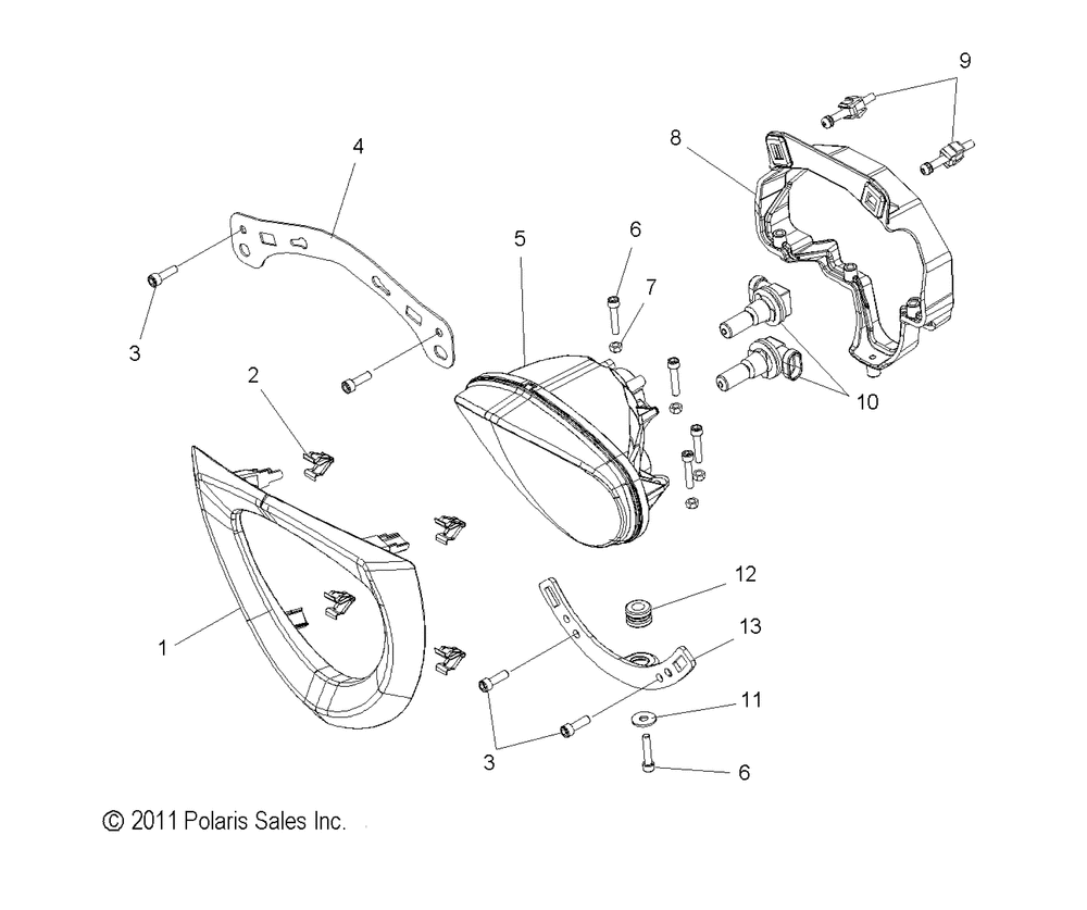 Electrical headlight w_fairing - v14da_db_dw_tw_zw36 all options