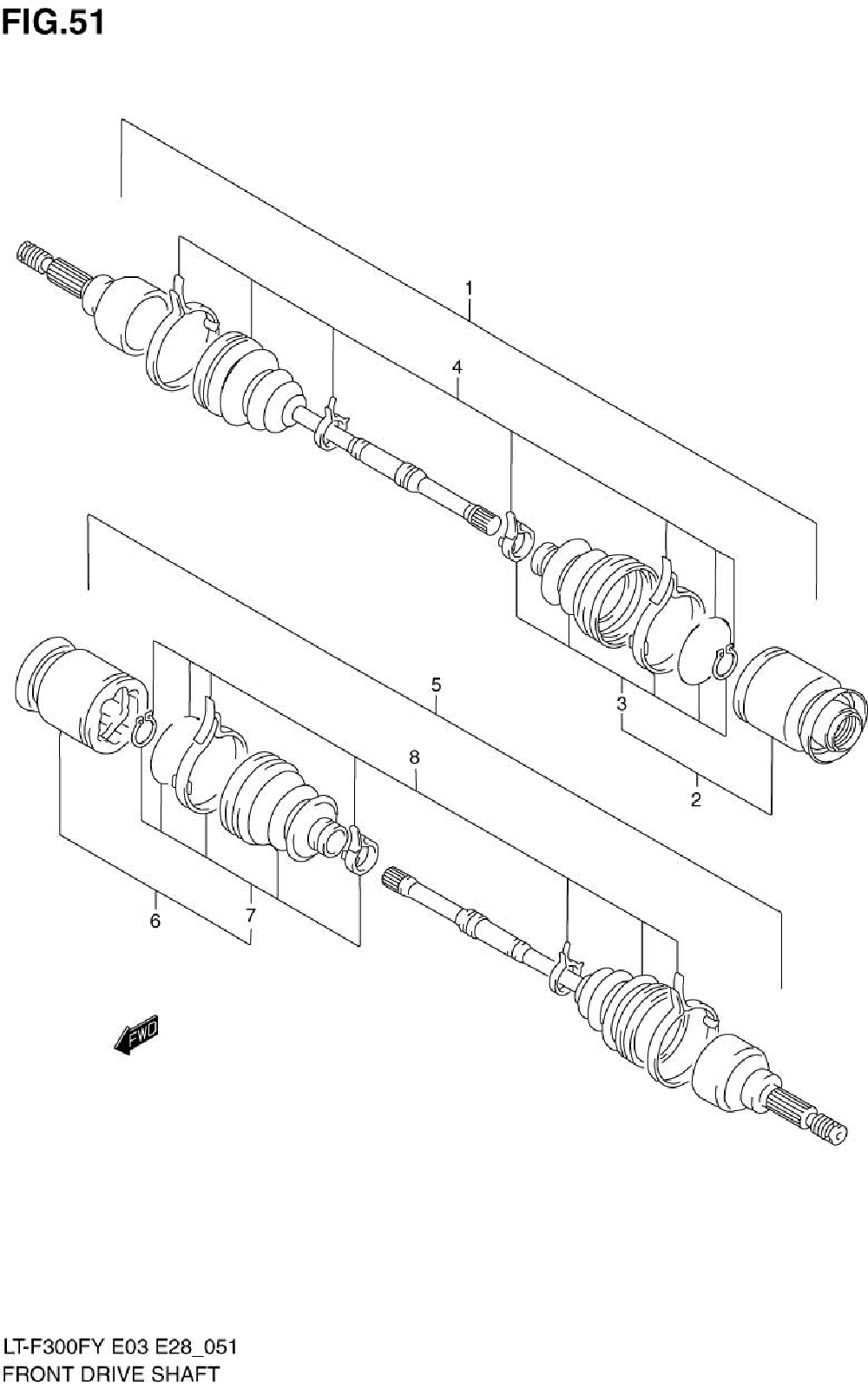 Front drive shaft (model x_y)