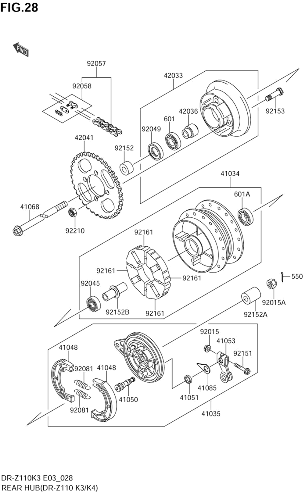 Rear hub(dr-z110 k3_k4)