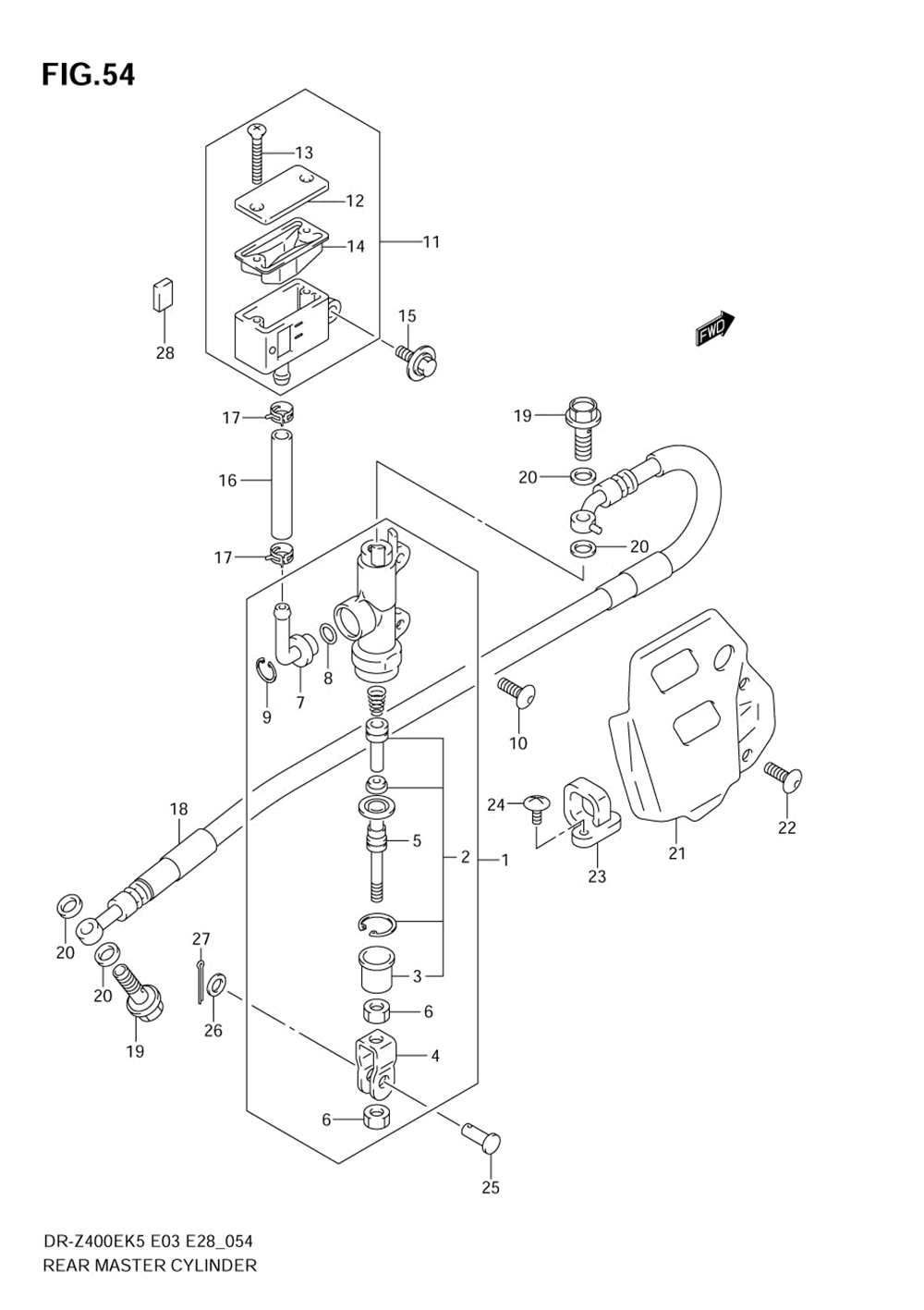 Rear master cylinder