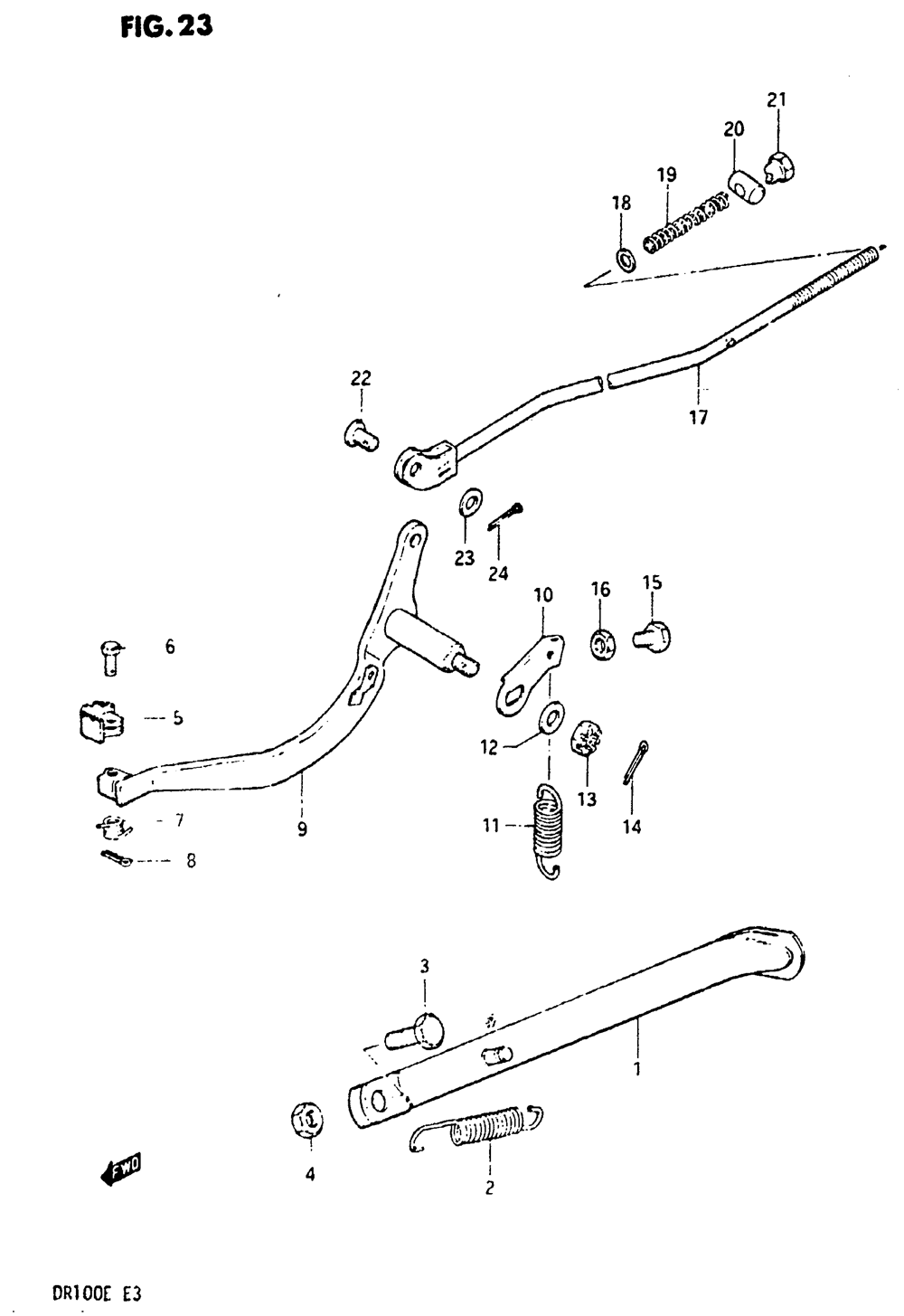 Stand - rear brake (model e)