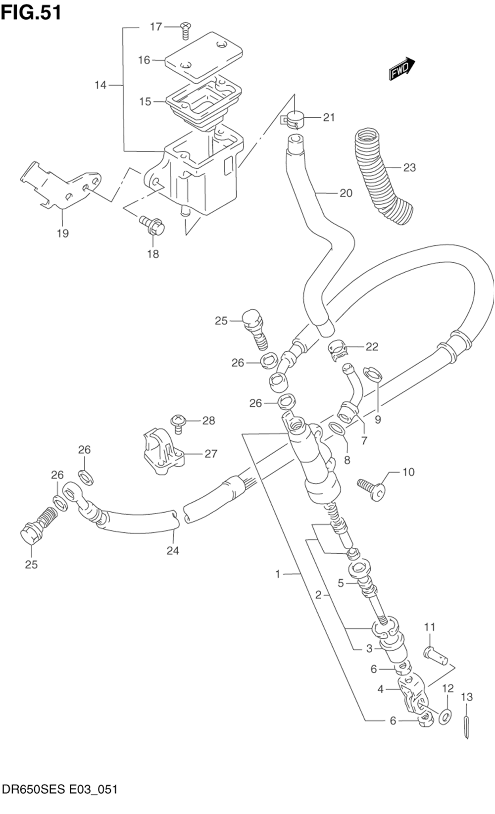 Rear master cylinder