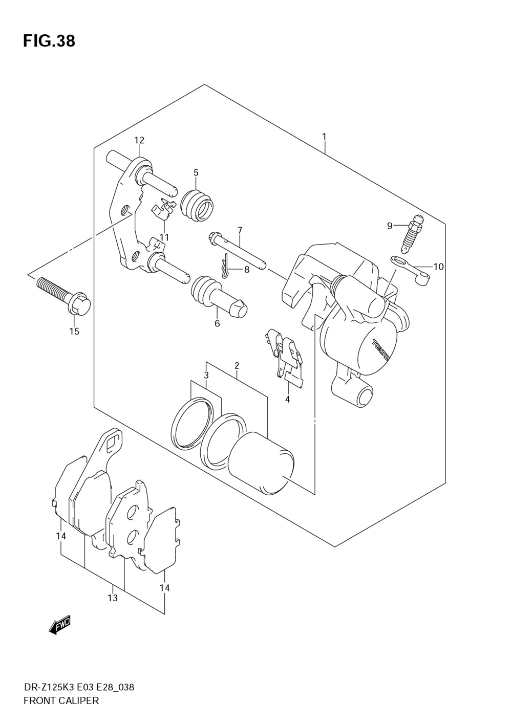 Front caliper (dr-z125lk3_lk4_lk5_lk6_lk7)