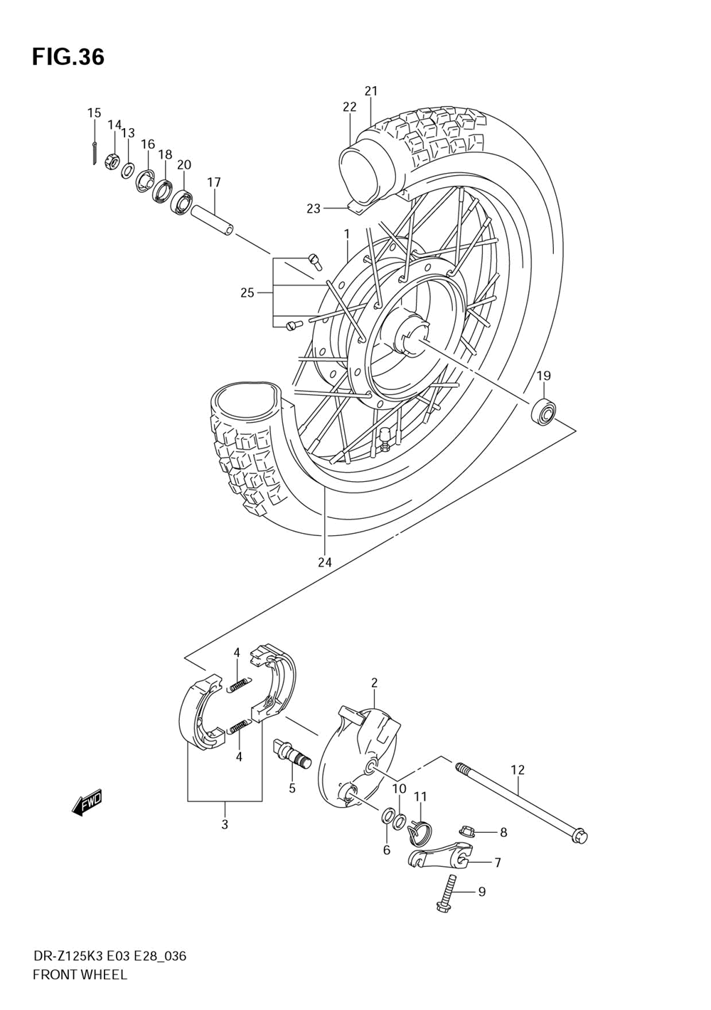 Front wheel (dr-z125k3_k4_k5_k6_k7)