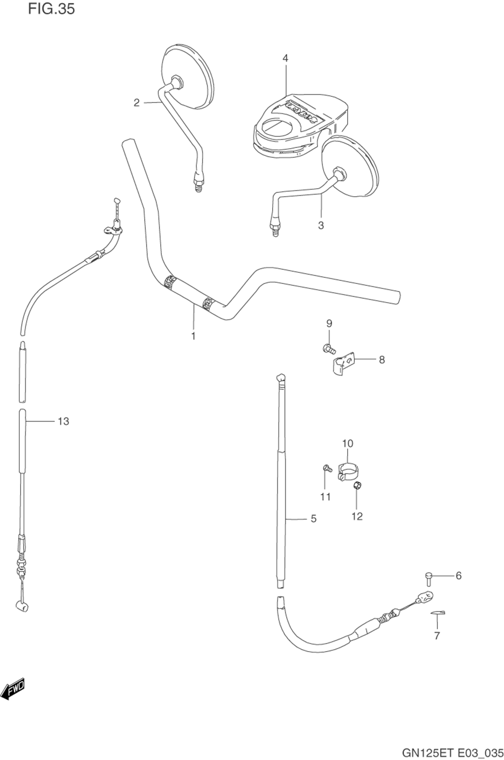 Handlebar - front cable