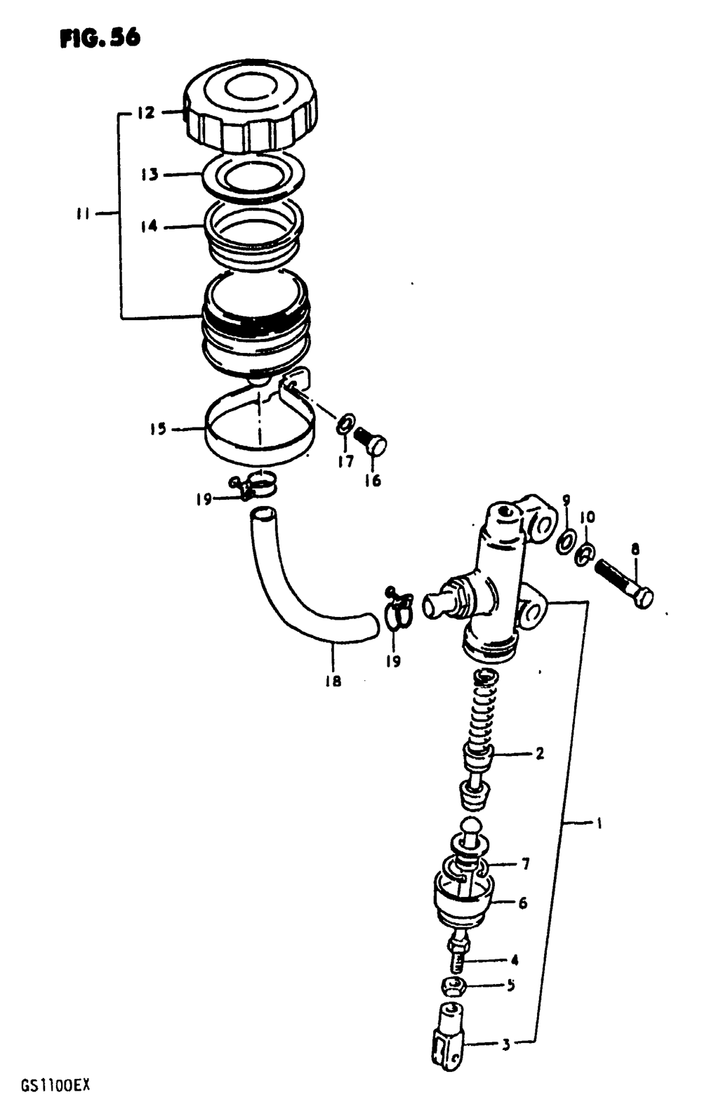 Rear master cylinder (gs1100ex)