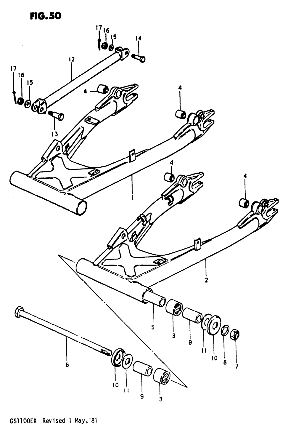 Rear swinging arm