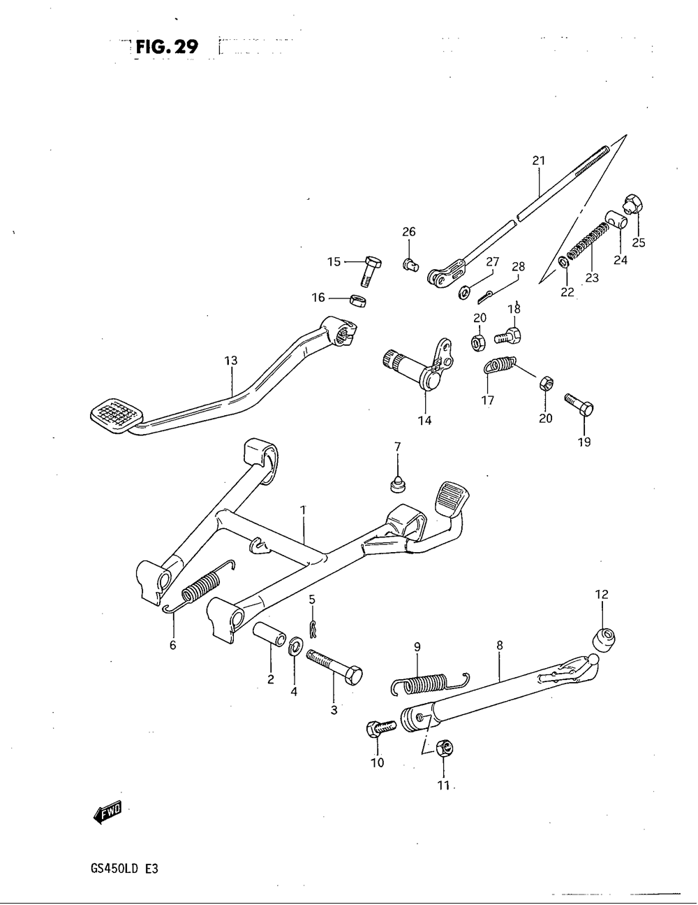 Stand - rear brake