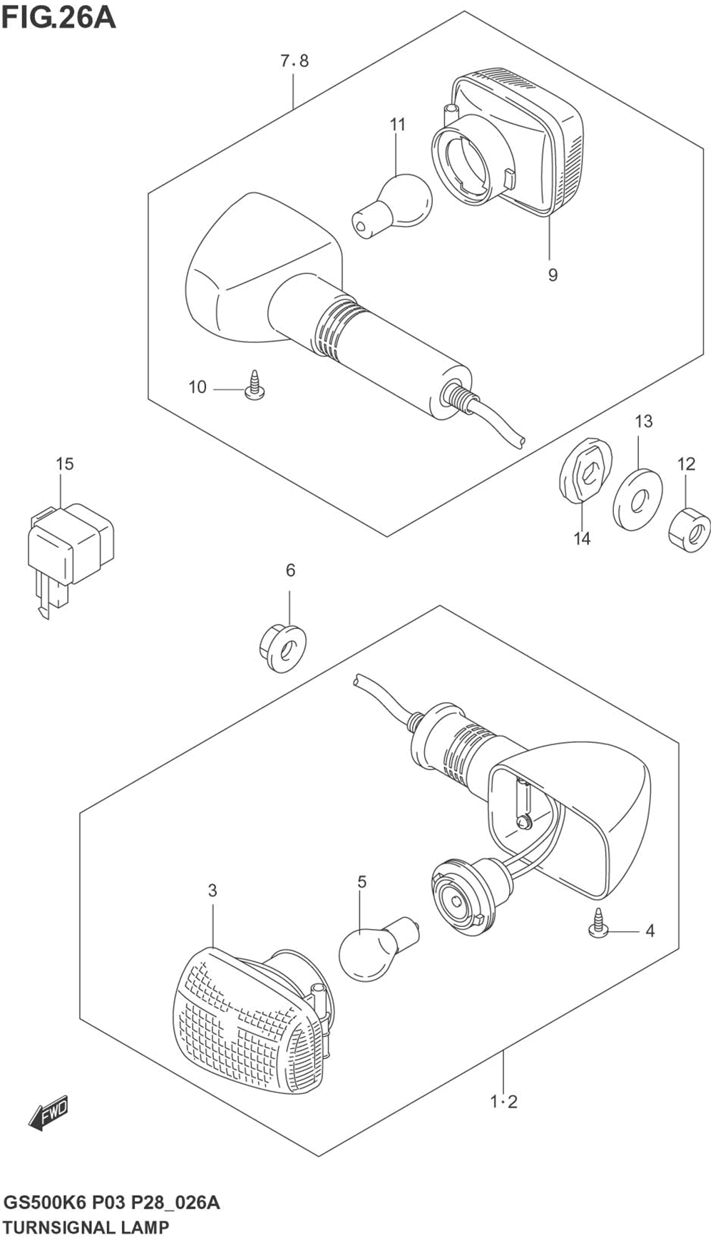 Turnsignal lamp (not for u.s. market)