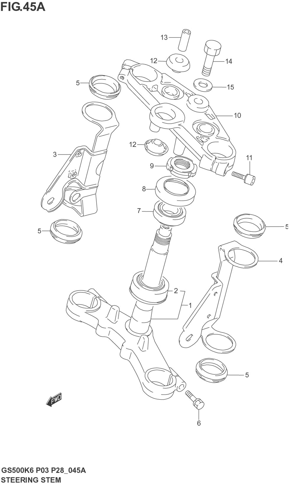 Steering stem (not for u.s. market)