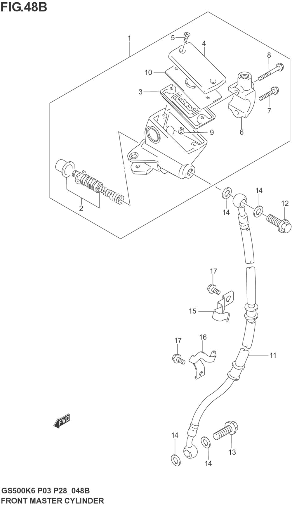 Front master cylinder (gs500fk4_k5_k6)