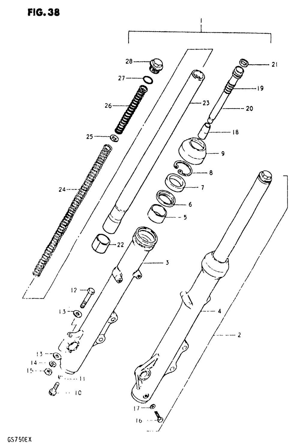 Front fork (gs750et)