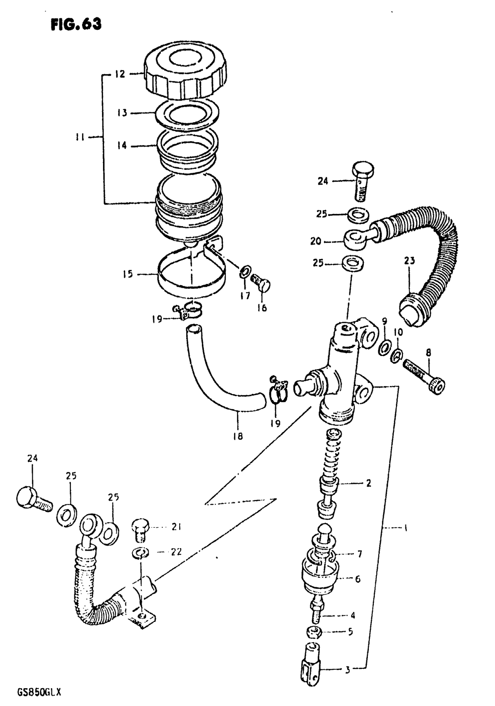 Rear master cylinder (model t)