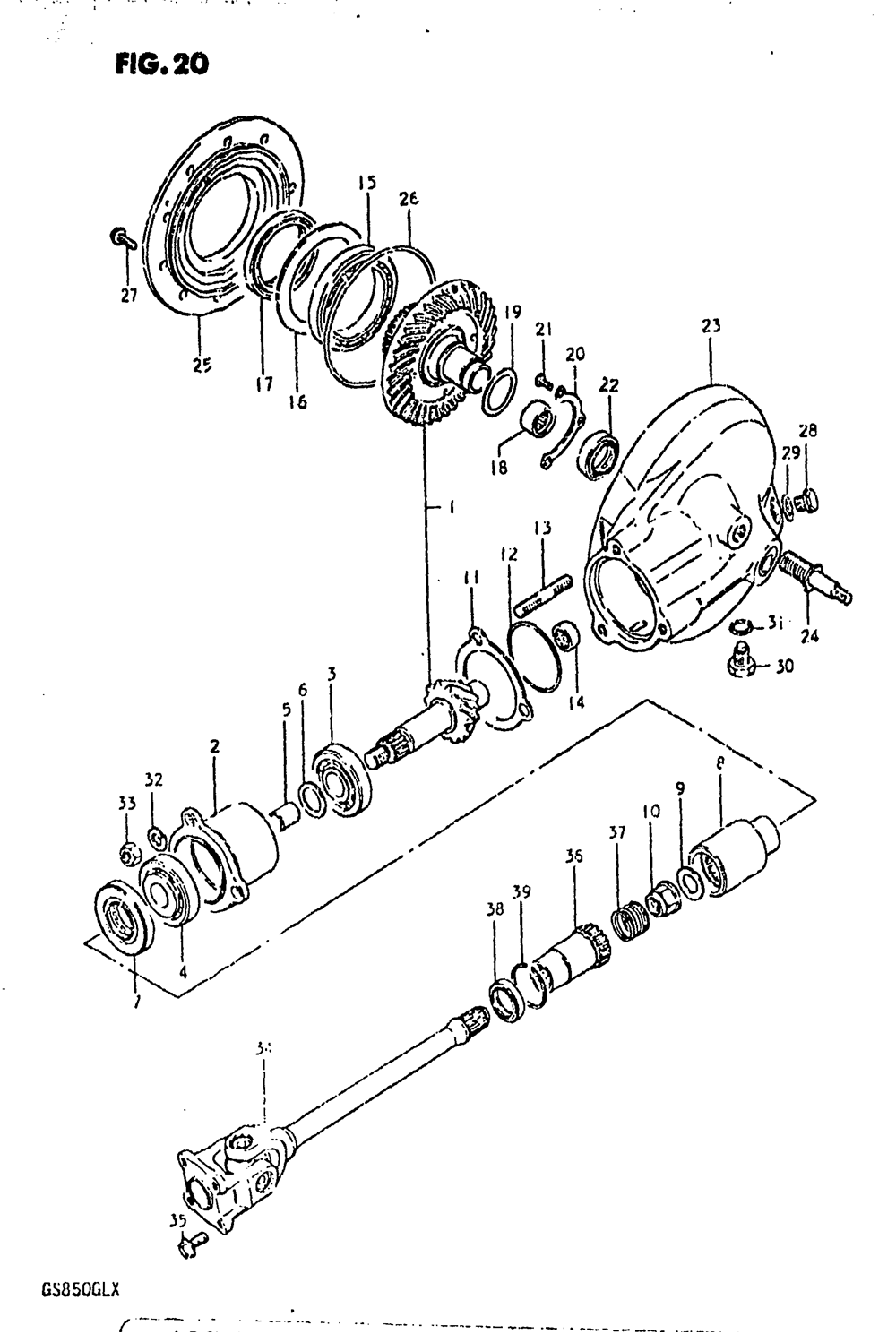 Propeller shaft - final drive gear