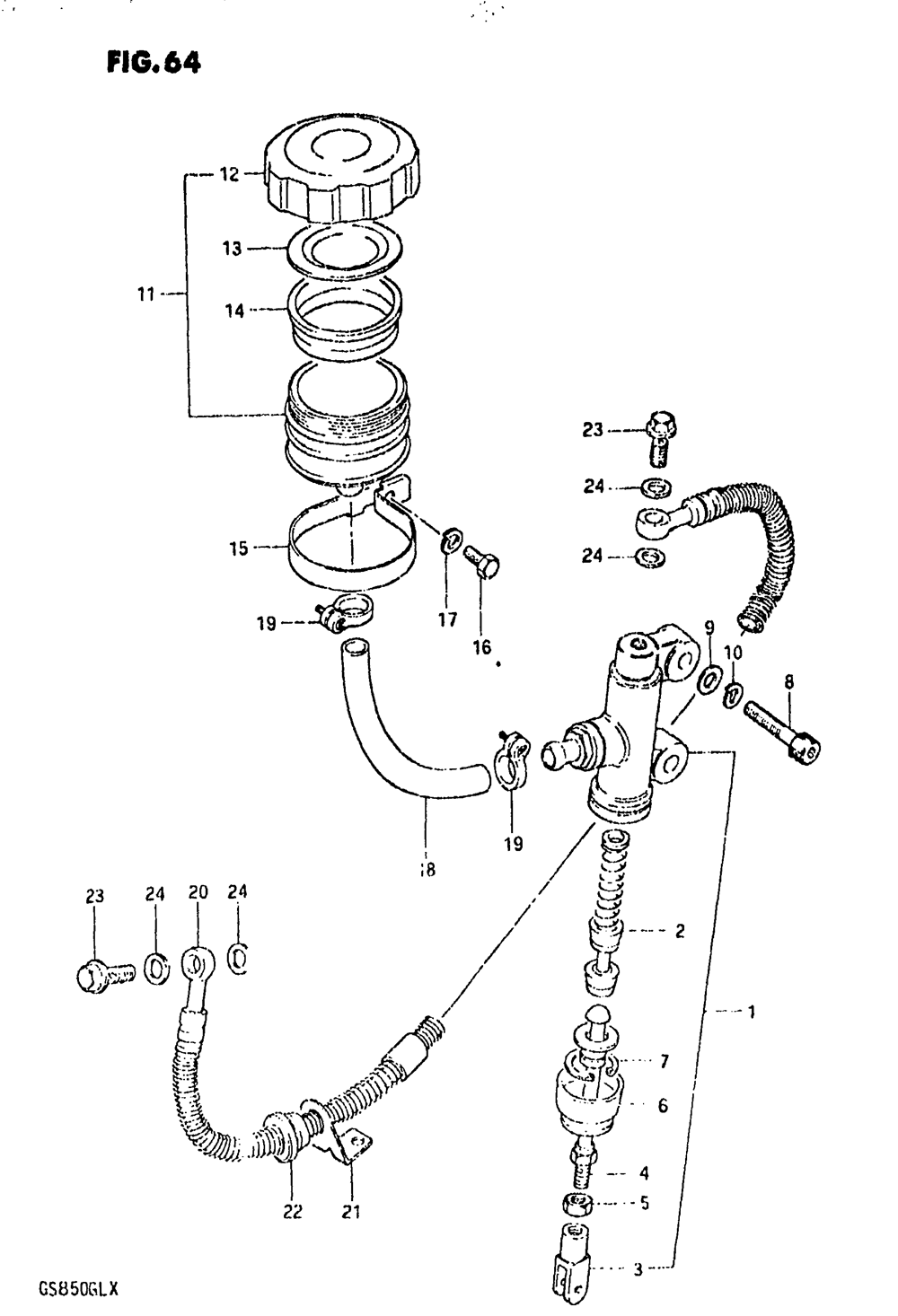 Rear master cylinder (model x)