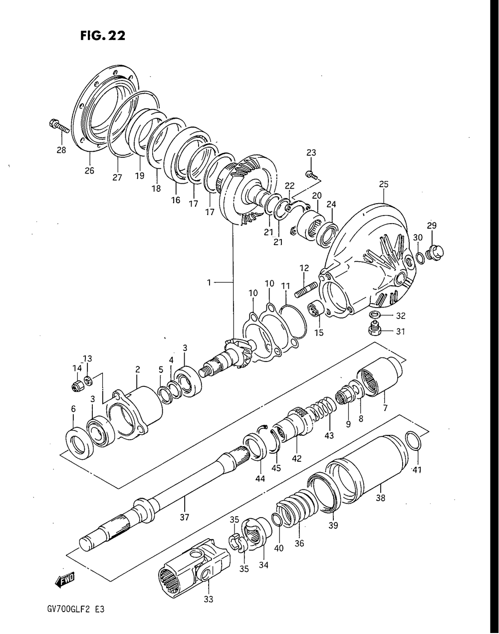 Propeller shaft - final drive gear