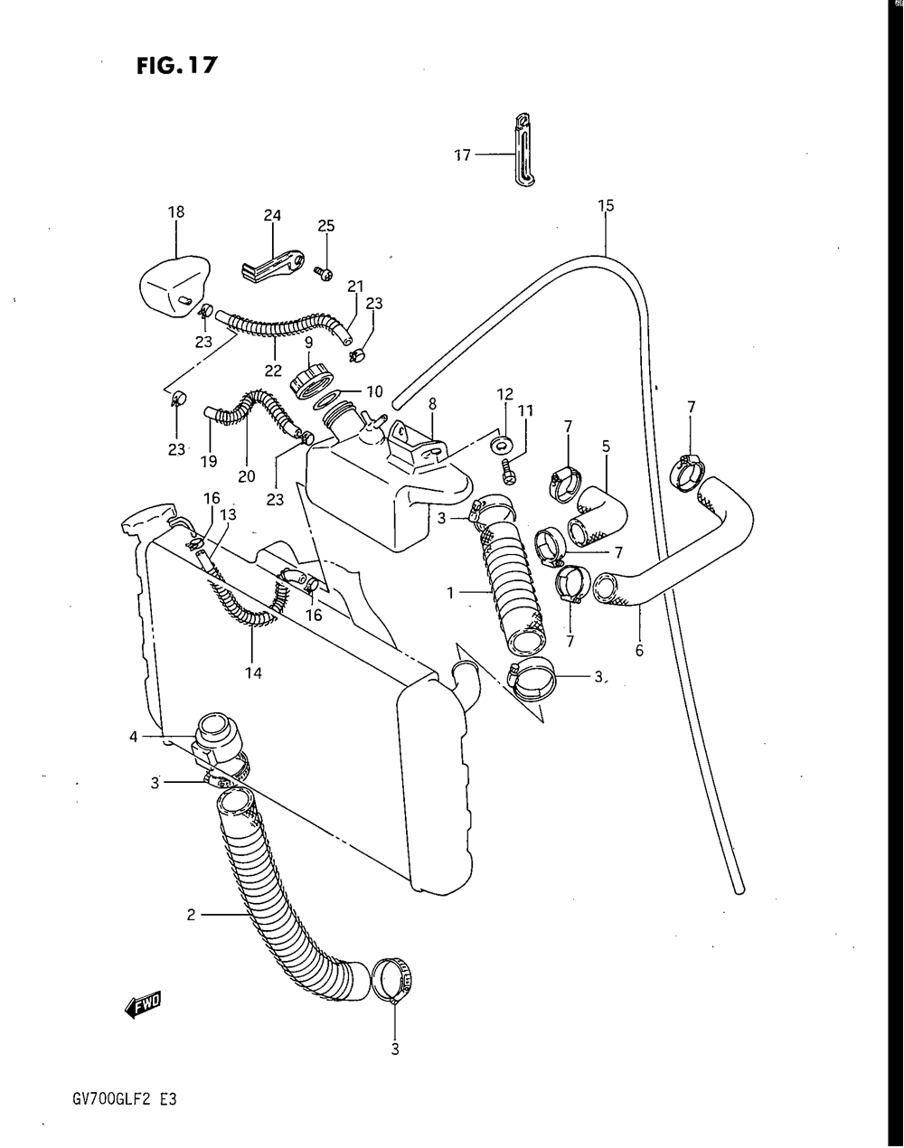 Radiator hose - reserve tank