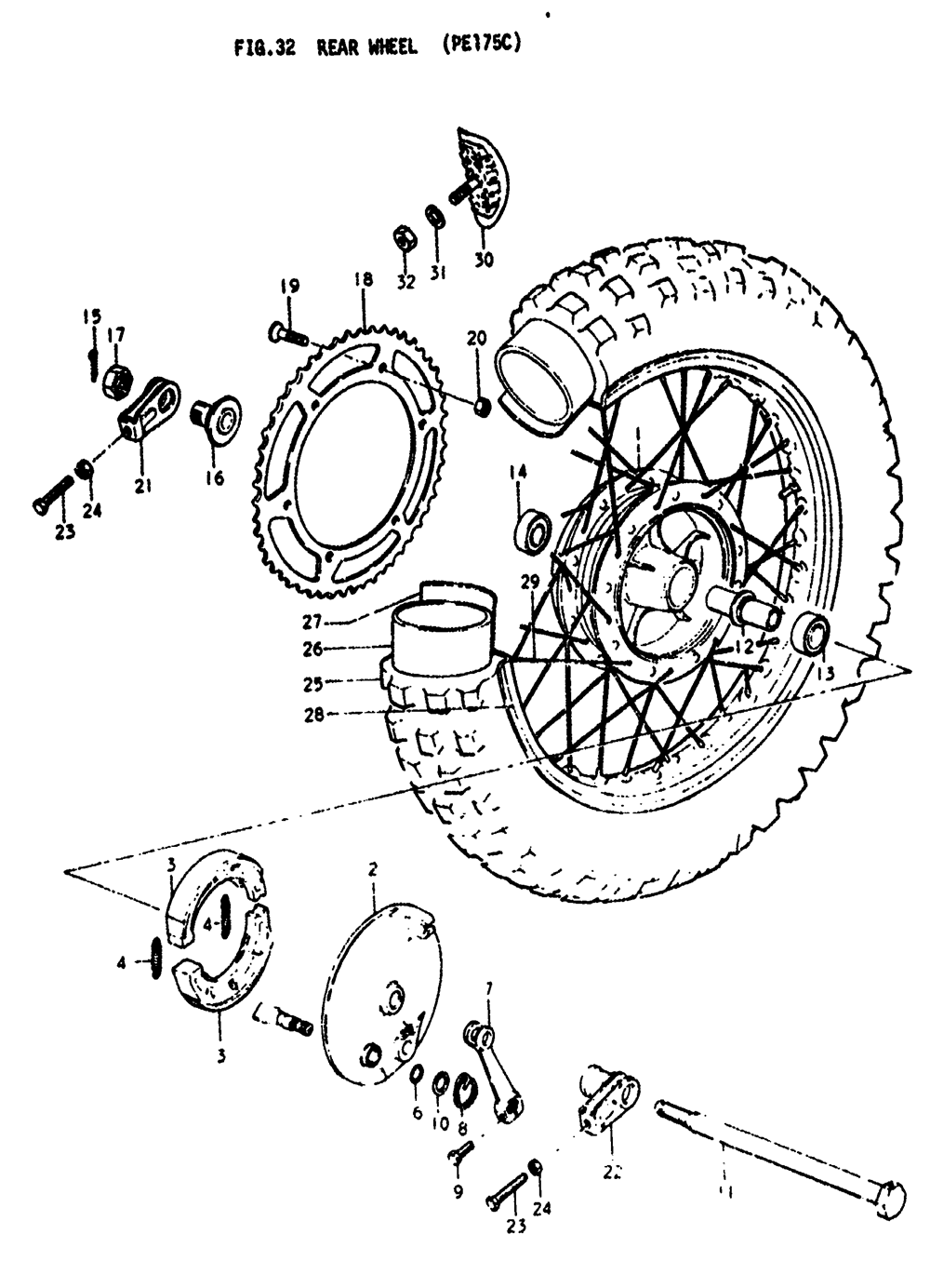 Rear wheel (pe175c)