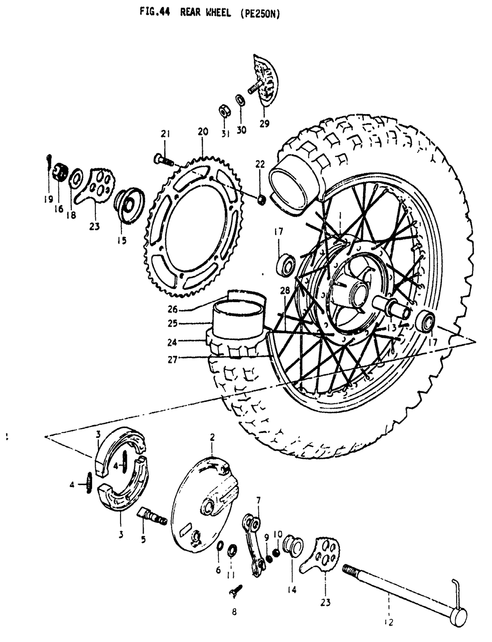 Rear wheel (pe250n)
