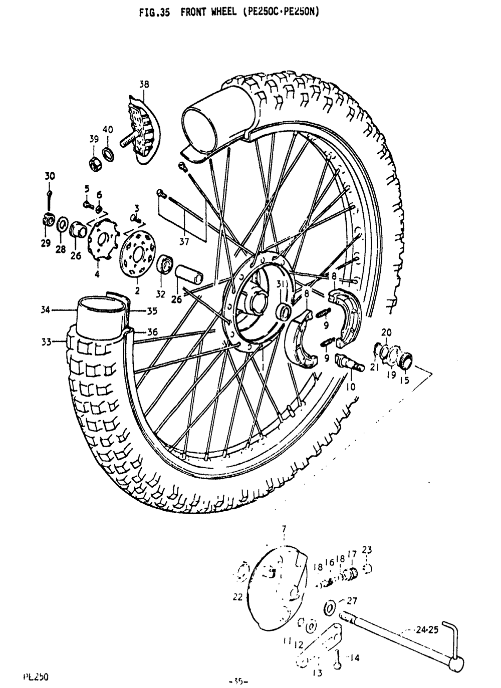 Front wheel (pe250c .pe250n)