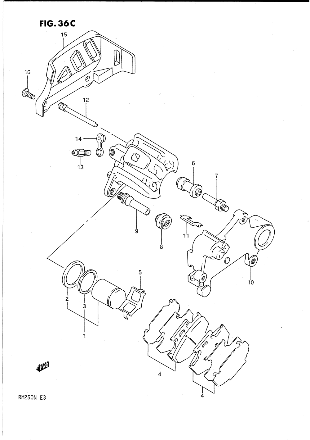 Rear calipers (model n)