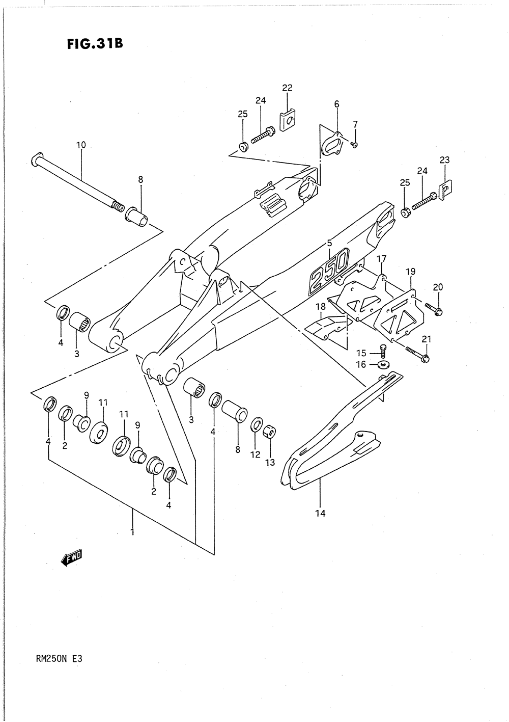 Rear swinging arm (model n)