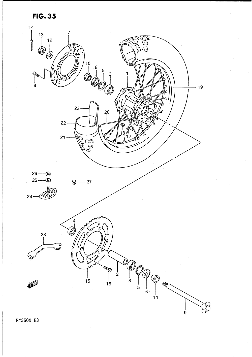 Rear wheel (model k)