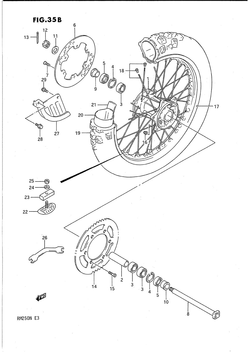 Rear wheel (model n)